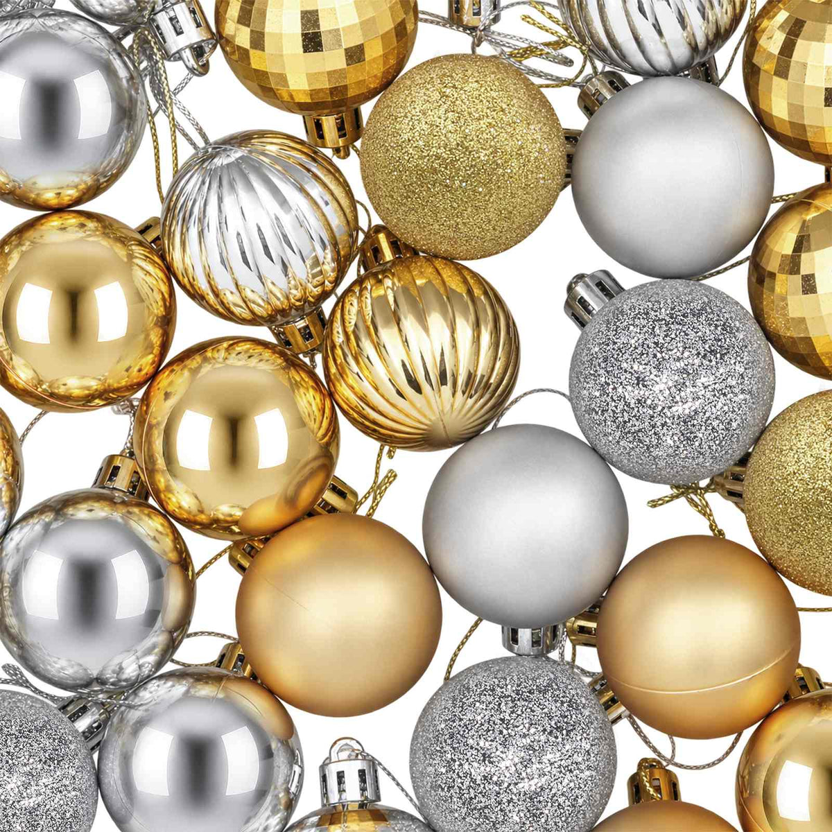 Christmas Ball Set 100 pcs Silver and Gold 4 cm Polystyrene