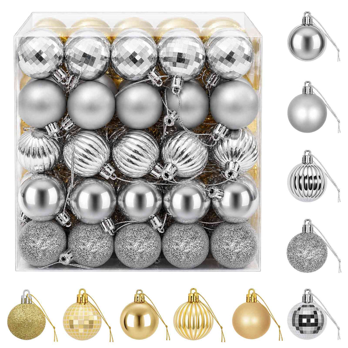 Christmas Ball Set 100 pcs Silver and Gold 4 cm Polystyrene