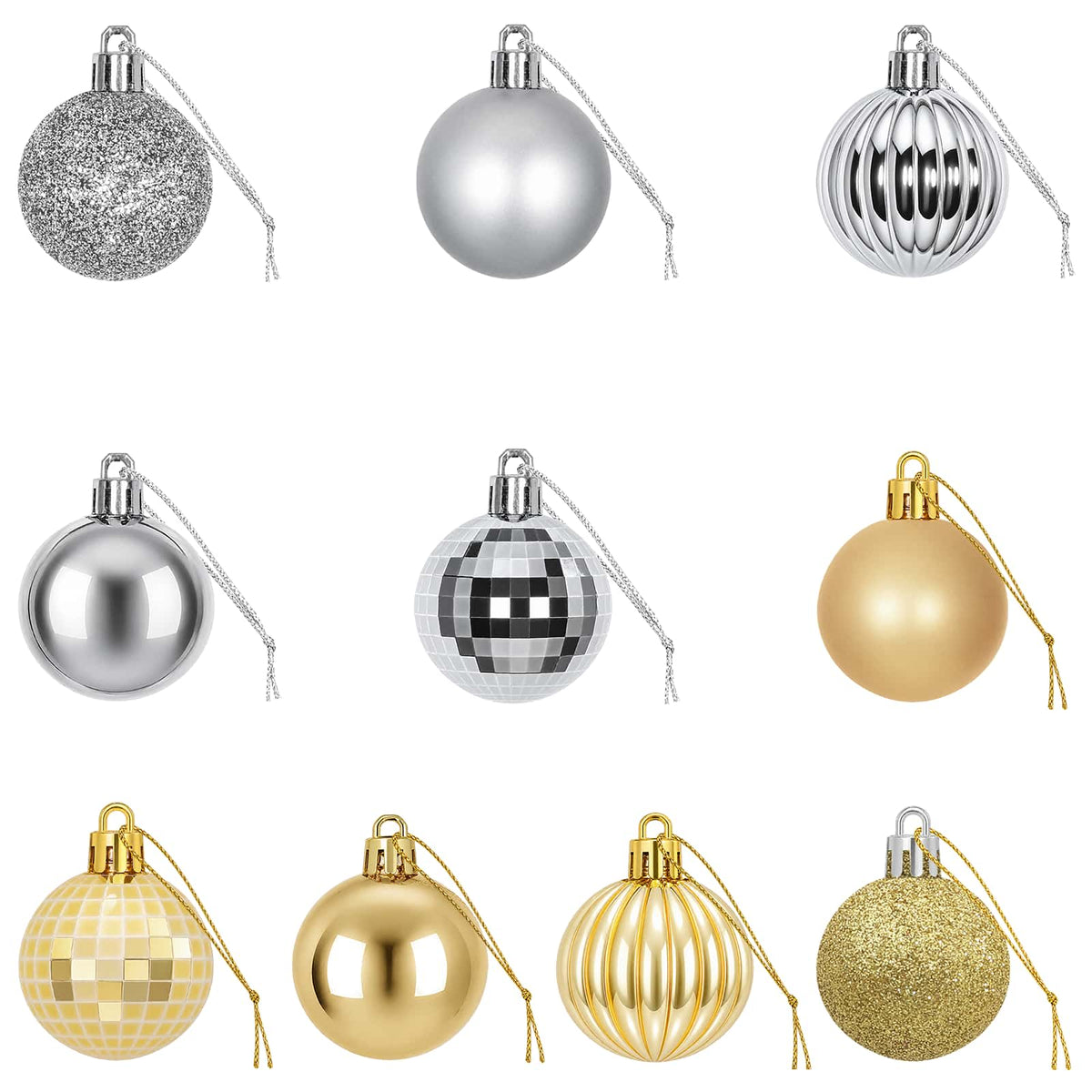 Christmas Ball Set 100 pcs Silver and Gold 4 cm Polystyrene