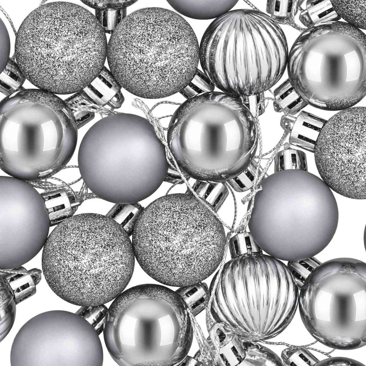 Christmas Ball Set 100 pcs Grey Dia. 4 cm Polystyrene