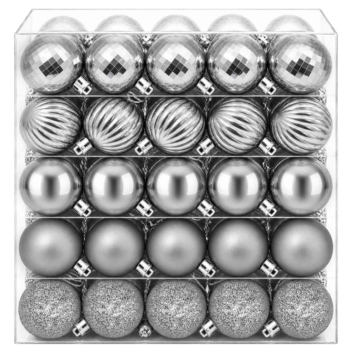 Christmas Ball Set 100 pcs Grey Dia. 4 cm Polystyrene
