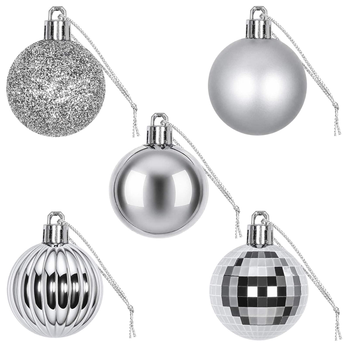 Christmas Ball Set 100 pcs Grey Dia. 4 cm Polystyrene