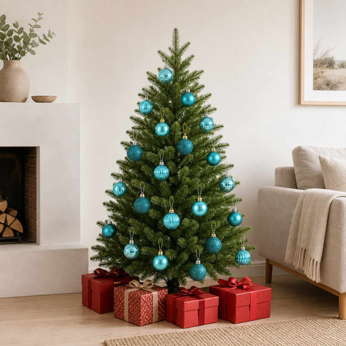 Christmas Ball Set 100 pcs Green 4 cm Polystyrene