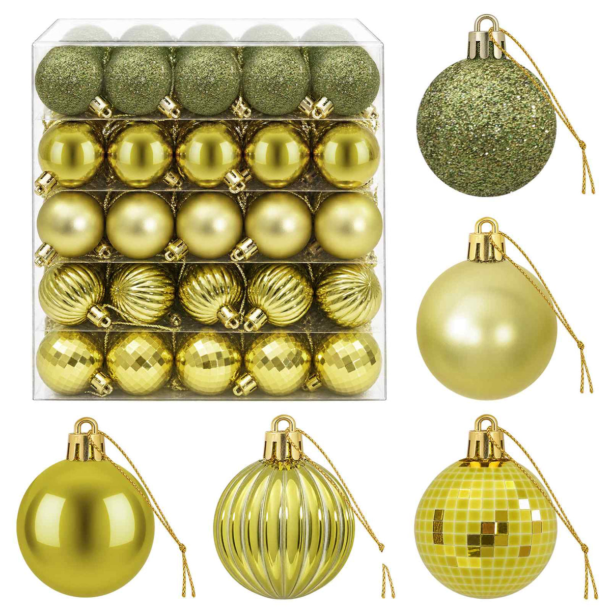 Christmas Ball Set 100 pcs Light Green 4 cm Polystyrene
