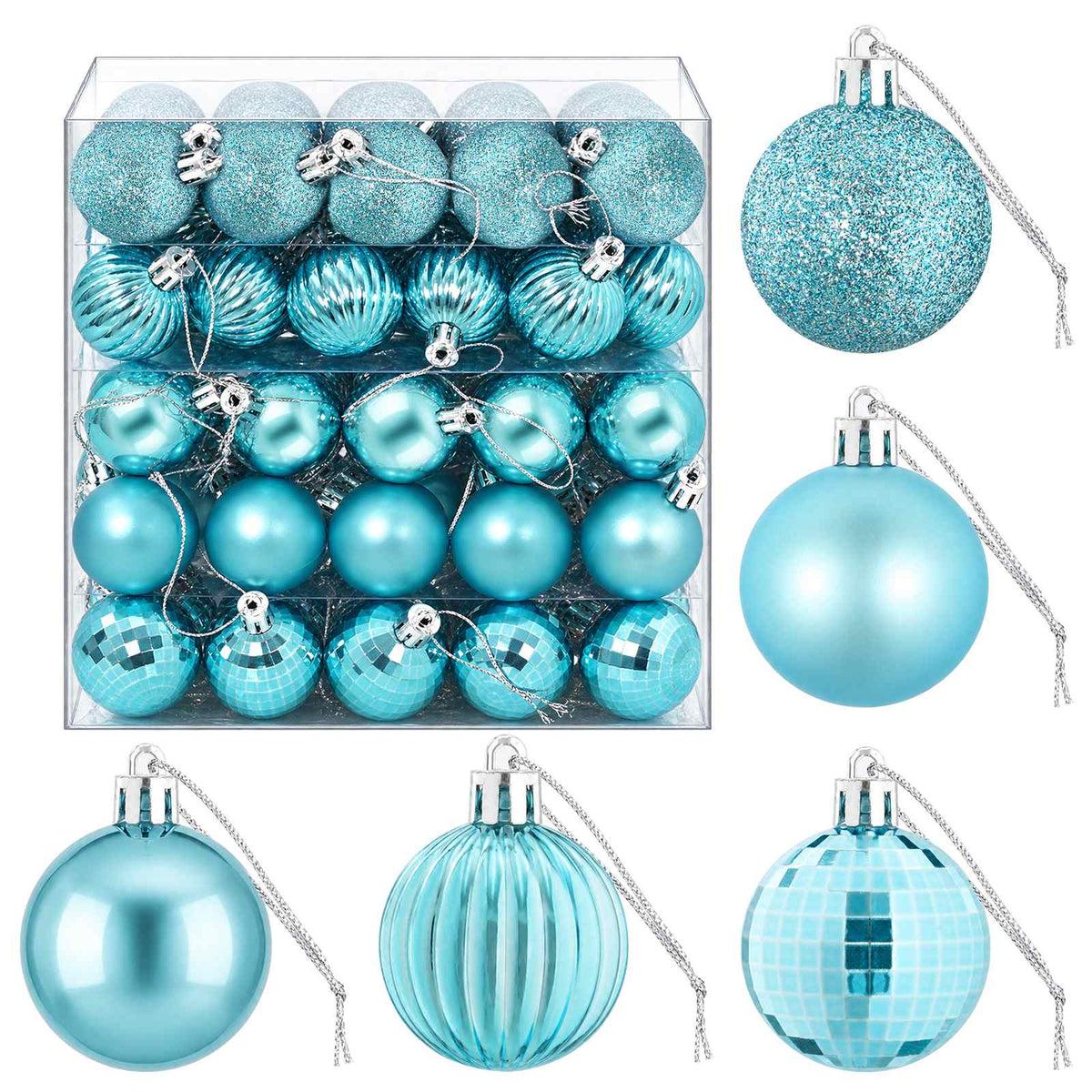Christmas Ball Set 100 pcs Turquoise 4 cm Polystyrene