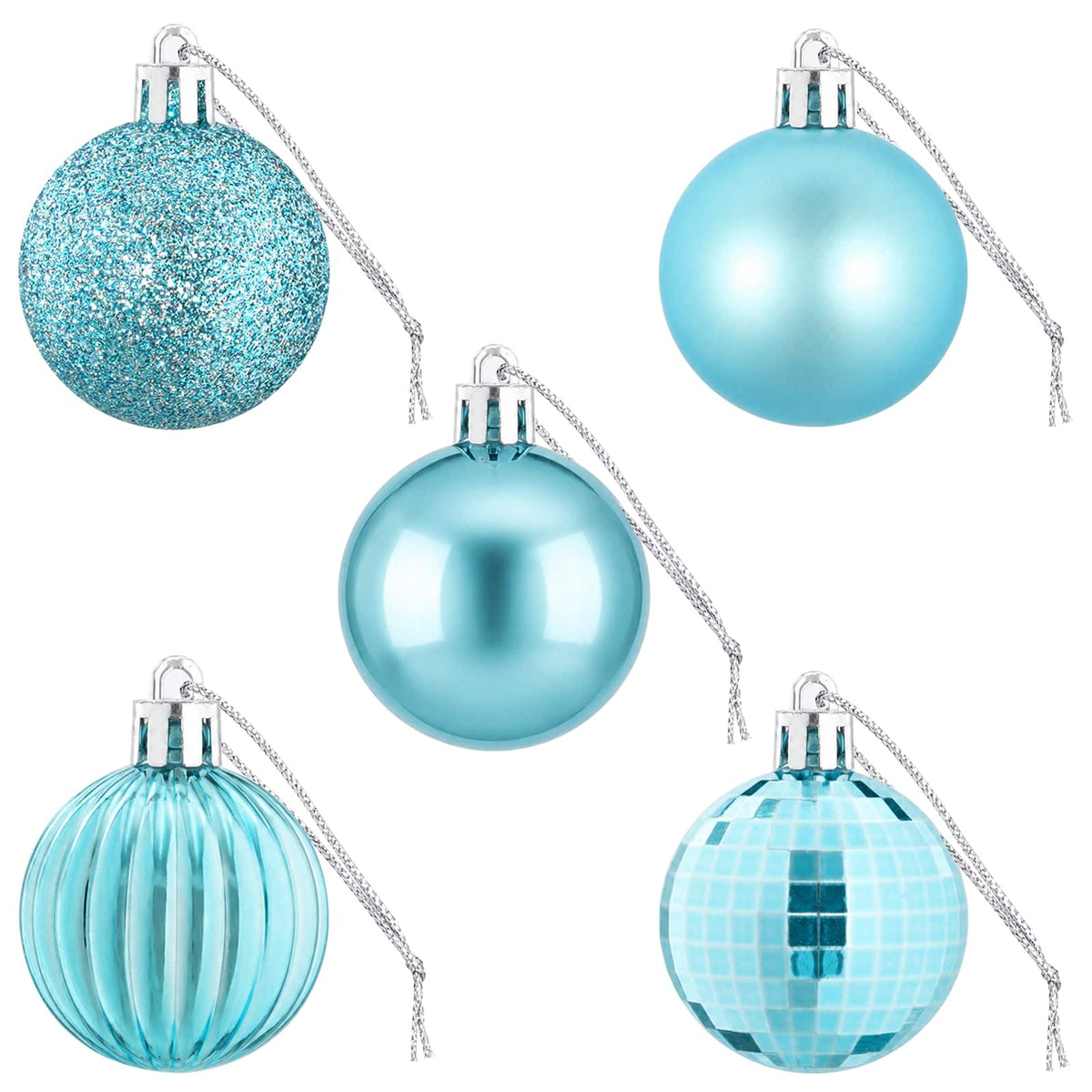 Christmas Ball Set 100 pcs Turquoise 4 cm Polystyrene
