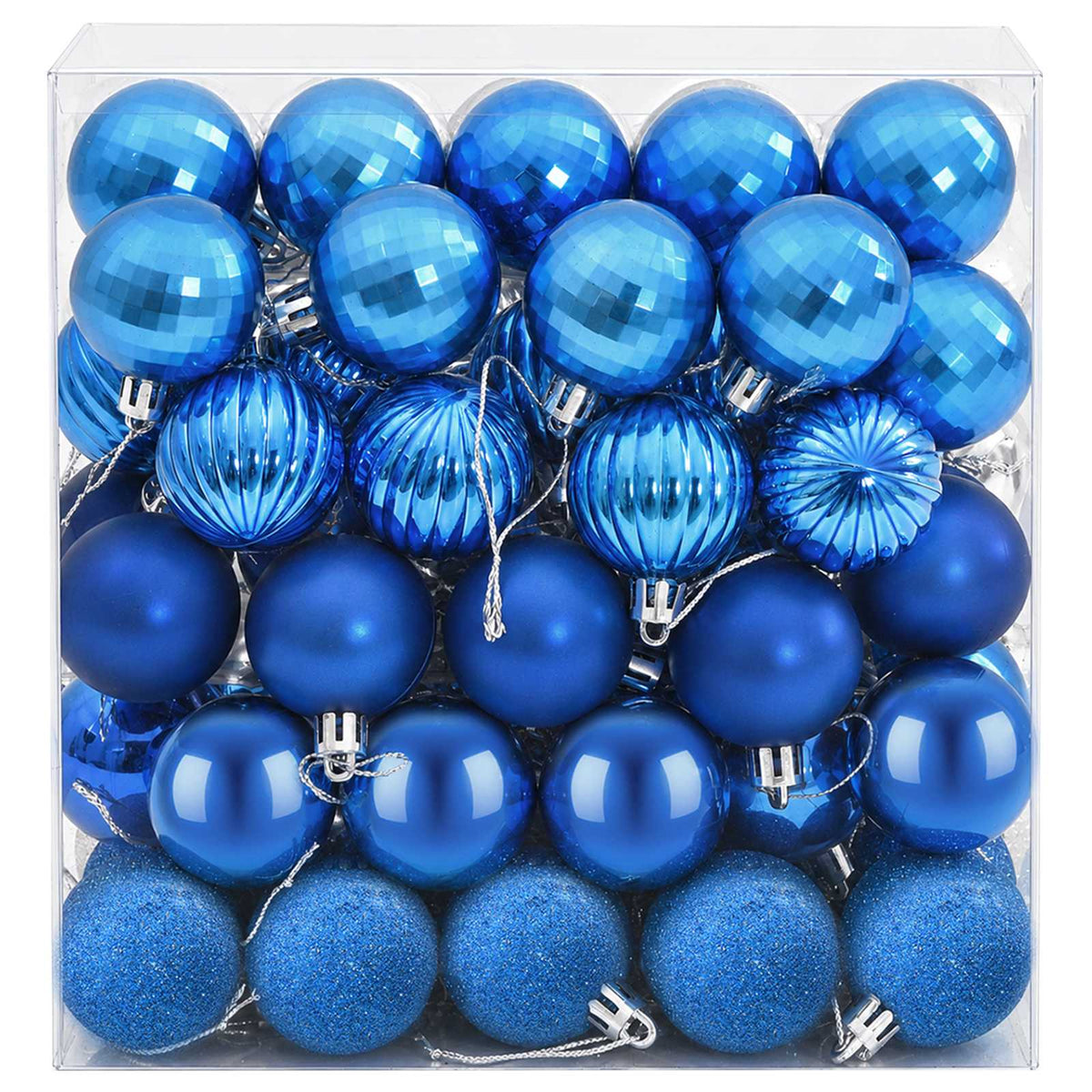 Christmas Ball Set 100 pcs Blue and Silver 4 cm Polystyrene