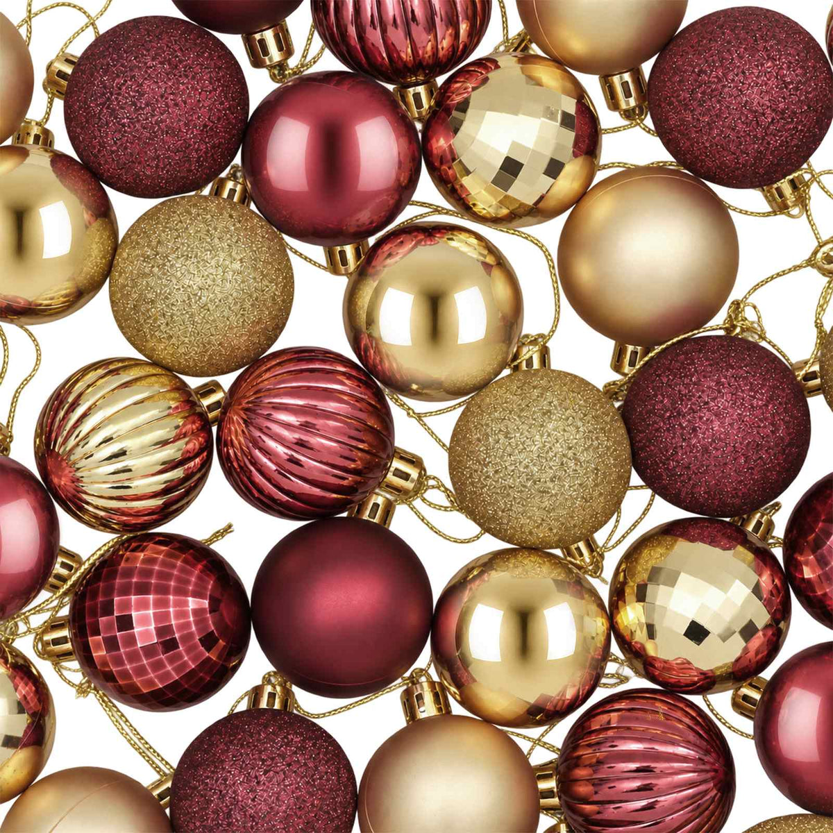 Christmas Ball Set 100 pcs Gold and Wine Red 4 cm Polystyrene