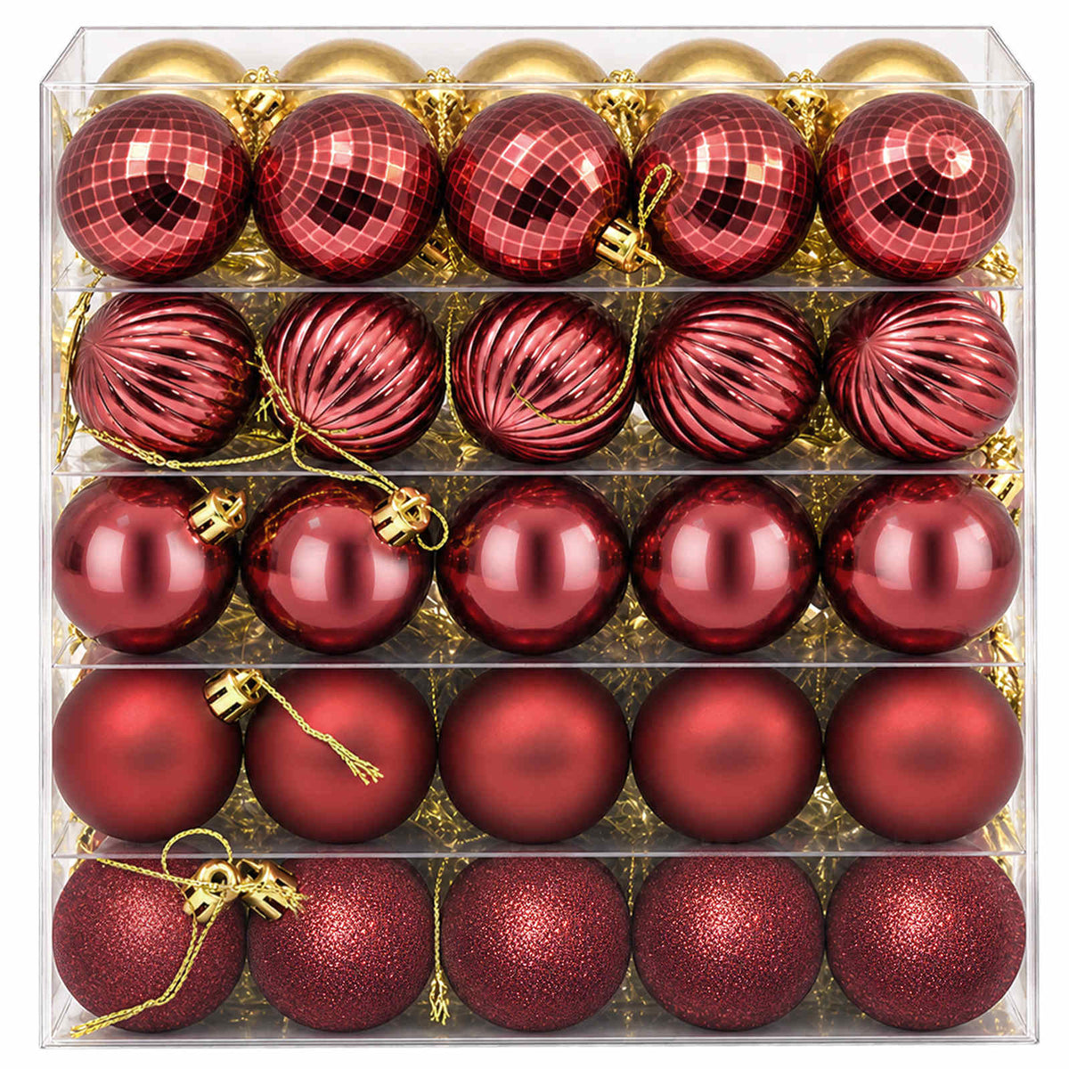 Christmas Ball Set 100 pcs Gold and Wine Red 4 cm Polystyrene