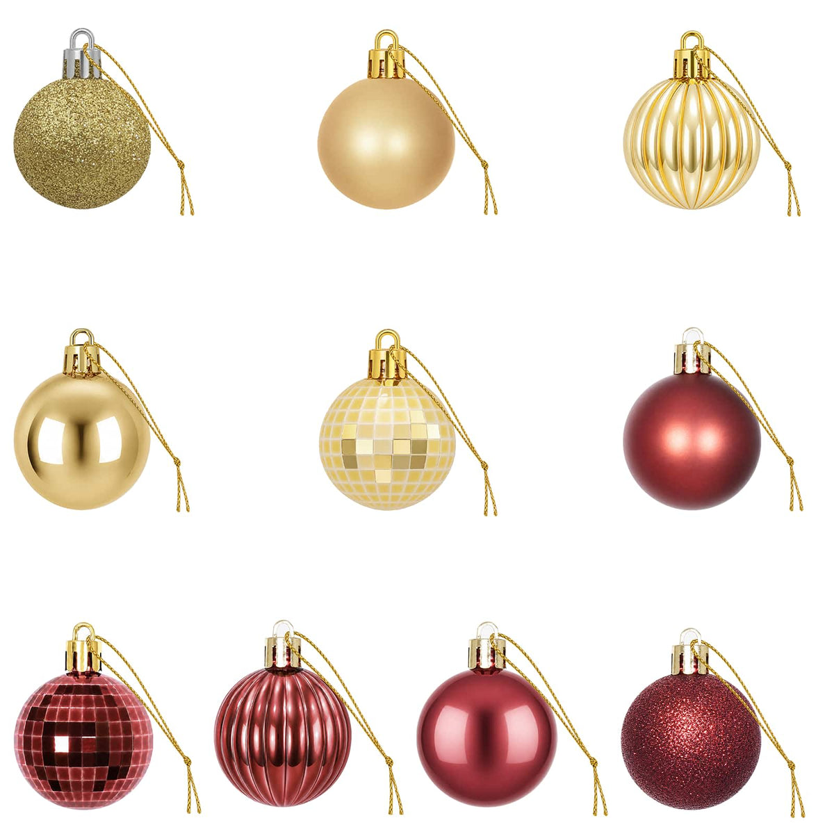 Christmas Ball Set 100 pcs Gold and Wine Red 4 cm Polystyrene
