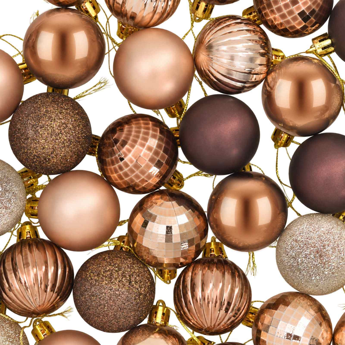 Christmas Ball Set 100 pcs Champagne and Brown 4 cm Polystyrene