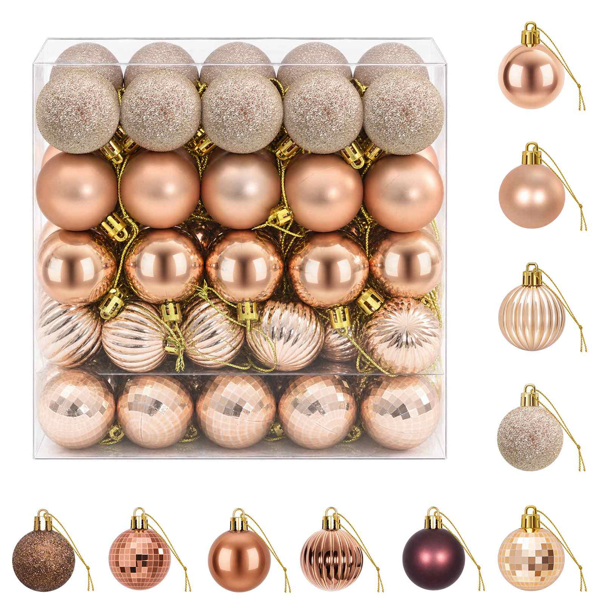Christmas Ball Set 100 pcs Champagne and Brown 4 cm Polystyrene