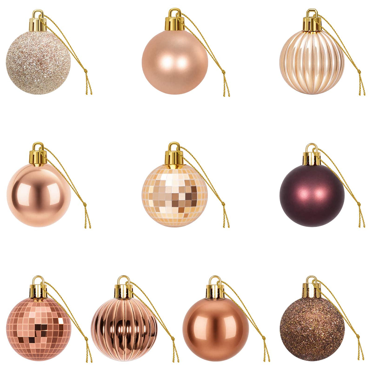 Christmas Ball Set 100 pcs Champagne and Brown 4 cm Polystyrene