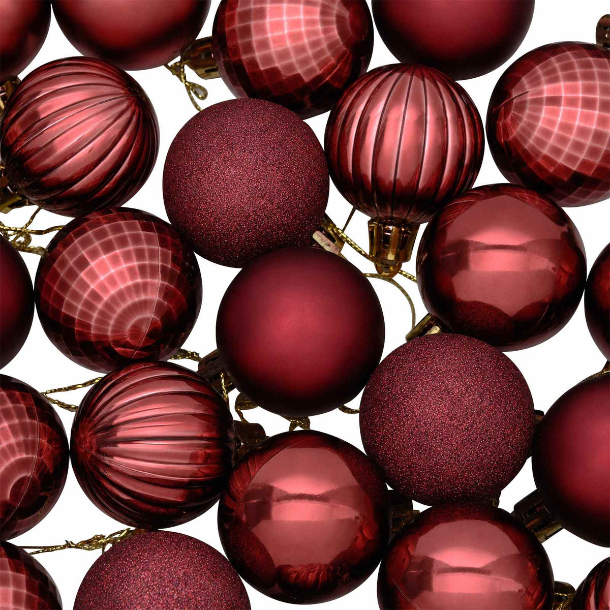 Christmas Ball Set 100 pcs Wine Red 4 cm Polystyrene