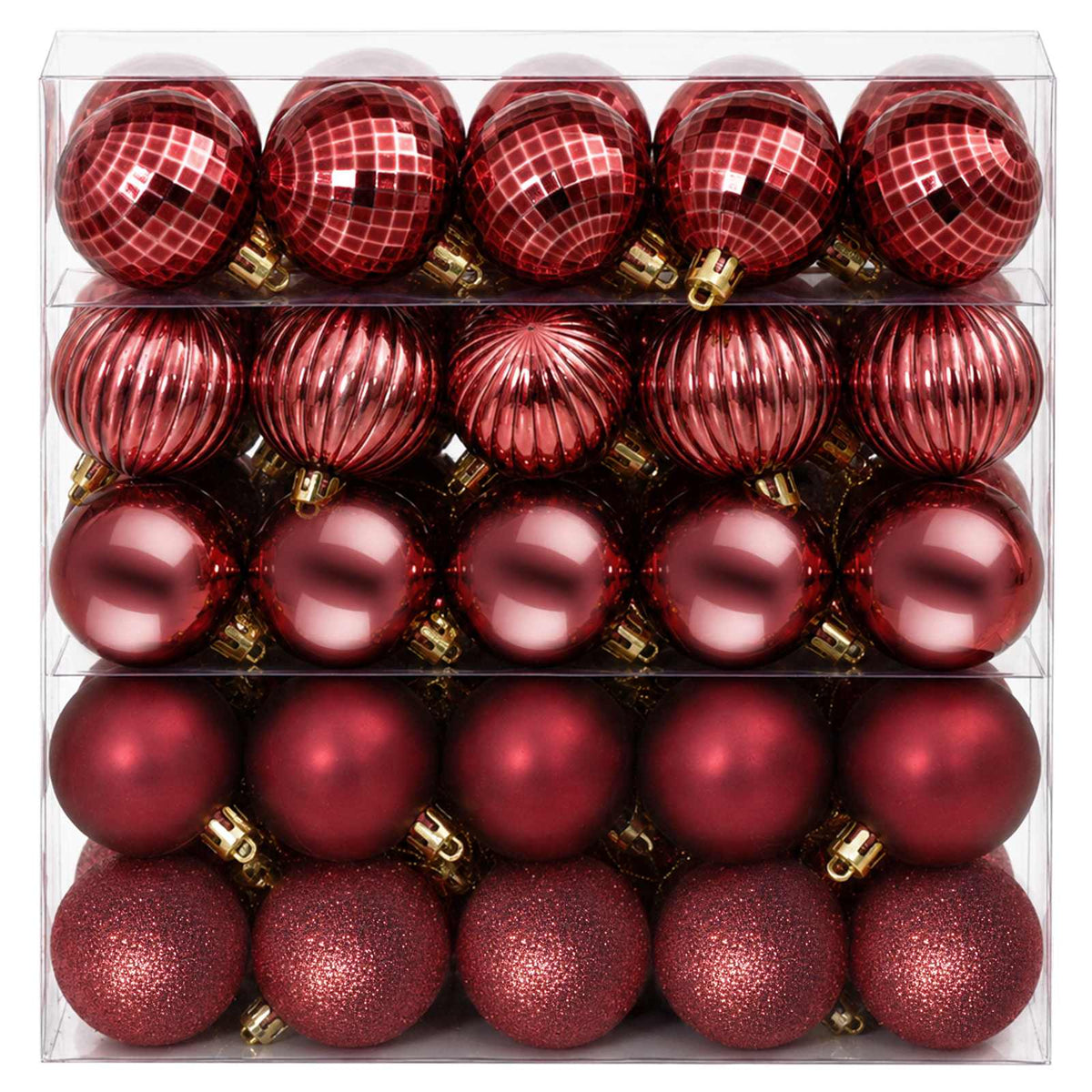Christmas Ball Set 100 pcs Wine Red 4 cm Polystyrene