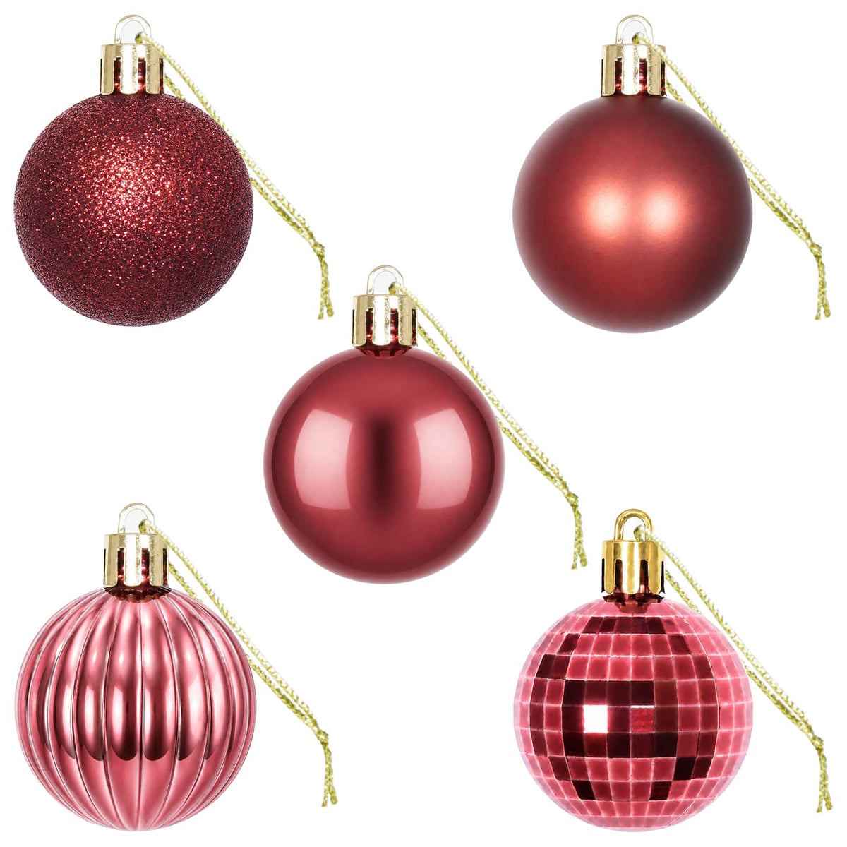 Christmas Ball Set 100 pcs Wine Red 4 cm Polystyrene