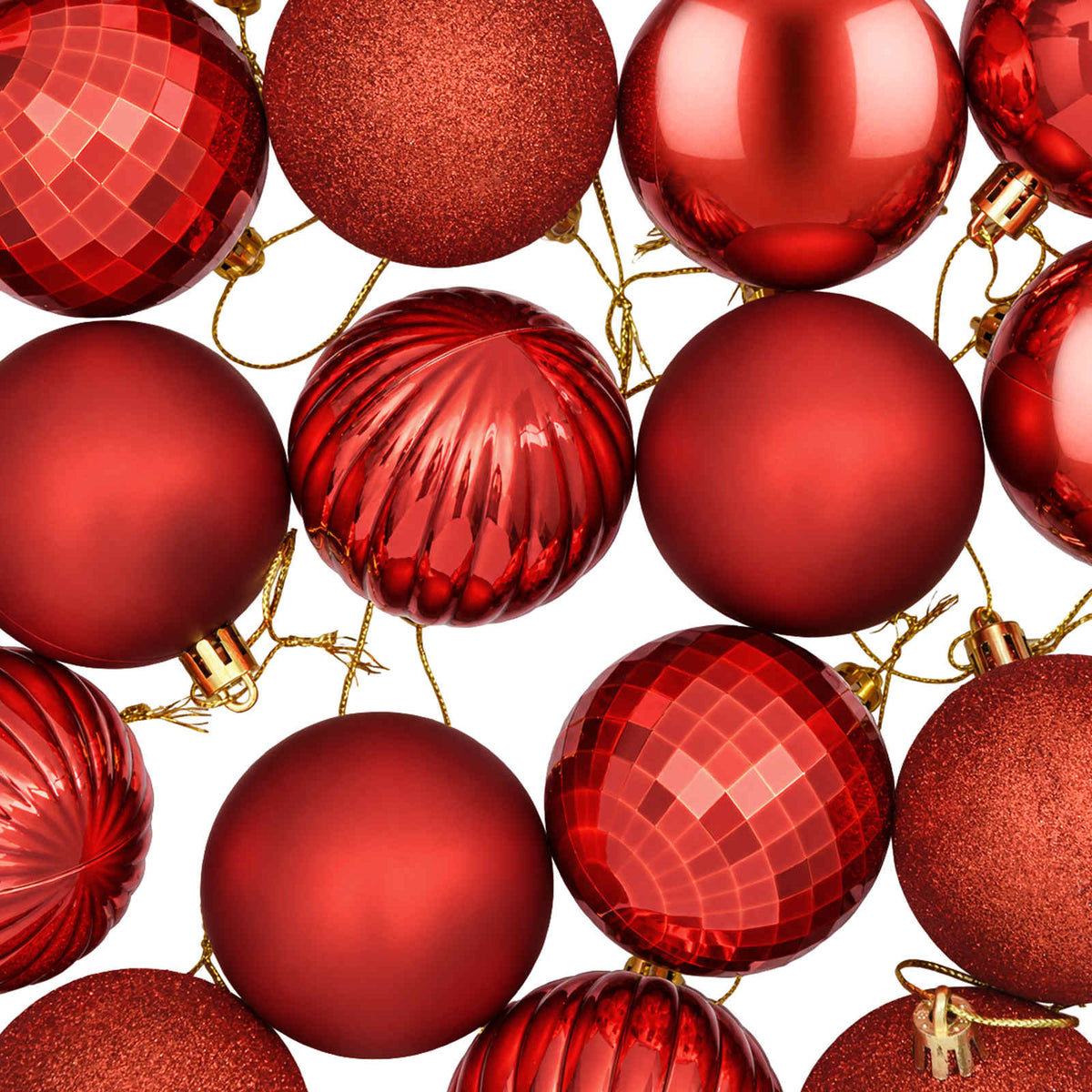 Christmas Ball Set 75 pcs Red 6 cm Polystyrene