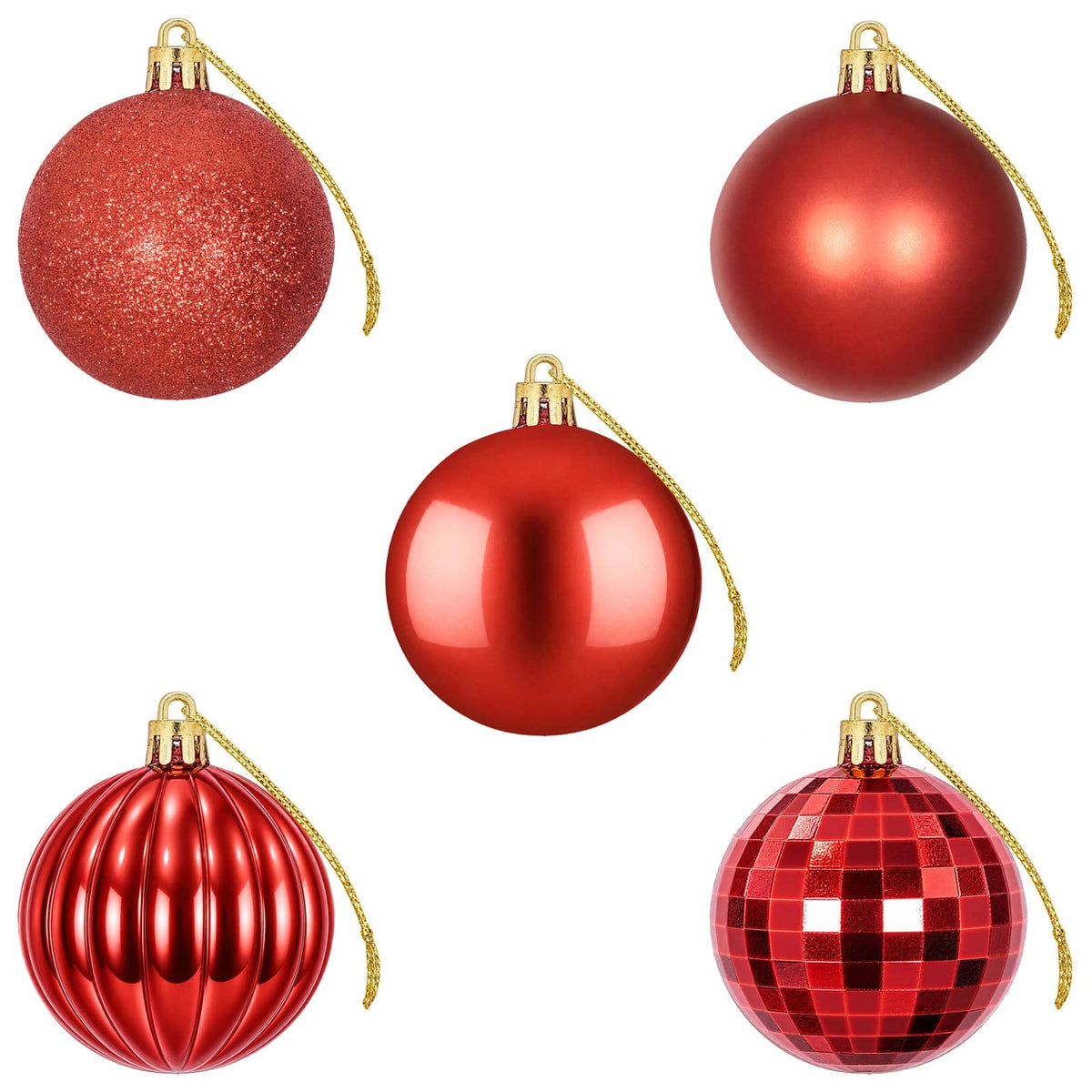 Christmas Ball Set 75 pcs Red 6 cm Polystyrene