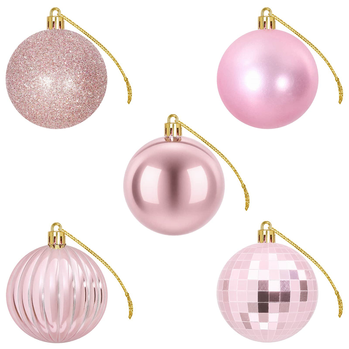 Christmas Ball Set 75 pcs Pink 6 cm Polystyrene