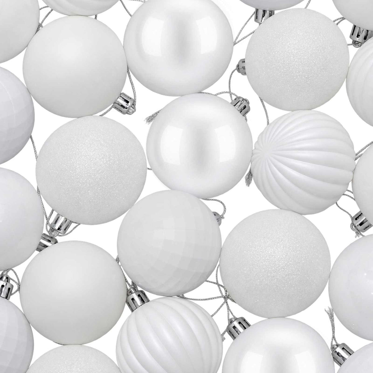 Christmas Ball Set 75 pcs White 6 cm Polystyrene