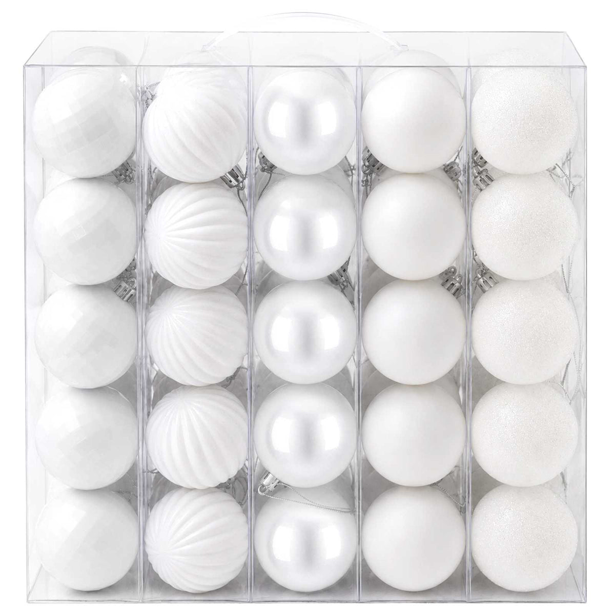 Christmas Ball Set 75 pcs White 6 cm Polystyrene