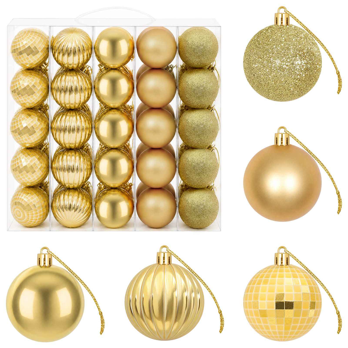 Christmas Ball Set 75 pcs Gold 6 cm Polystyrene