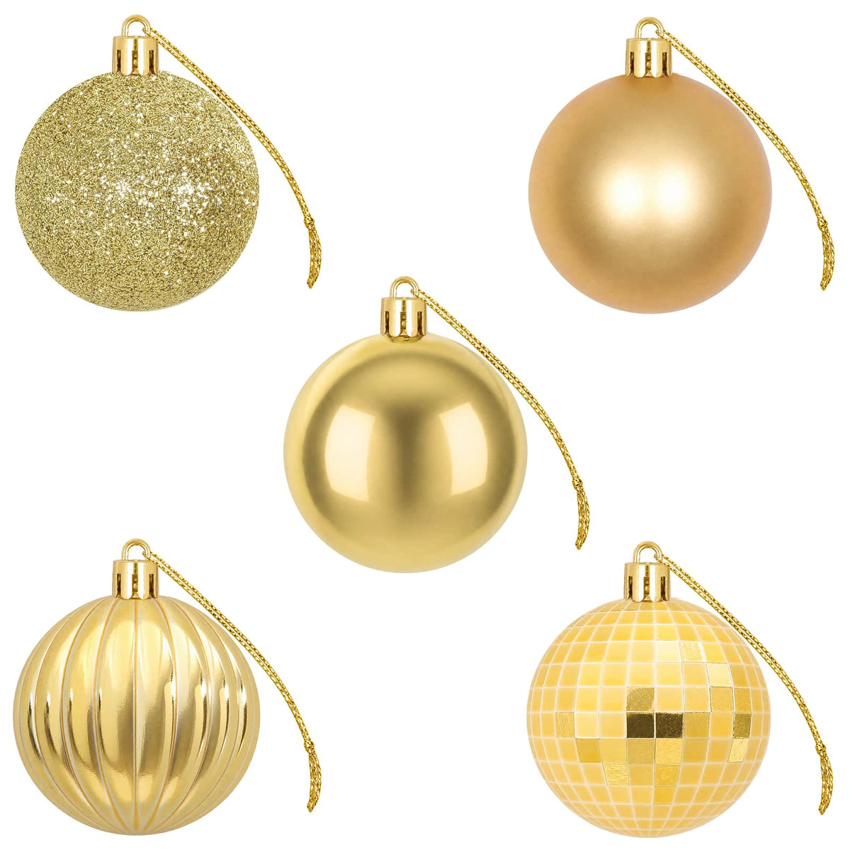 Christmas Ball Set 75 pcs Gold 6 cm Polystyrene