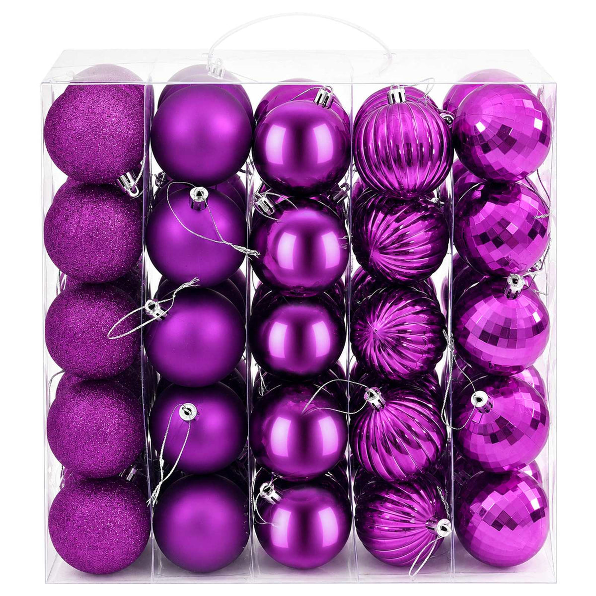 Christmas Ball Set 75 pcs Lilac 6 cm Polystyrene