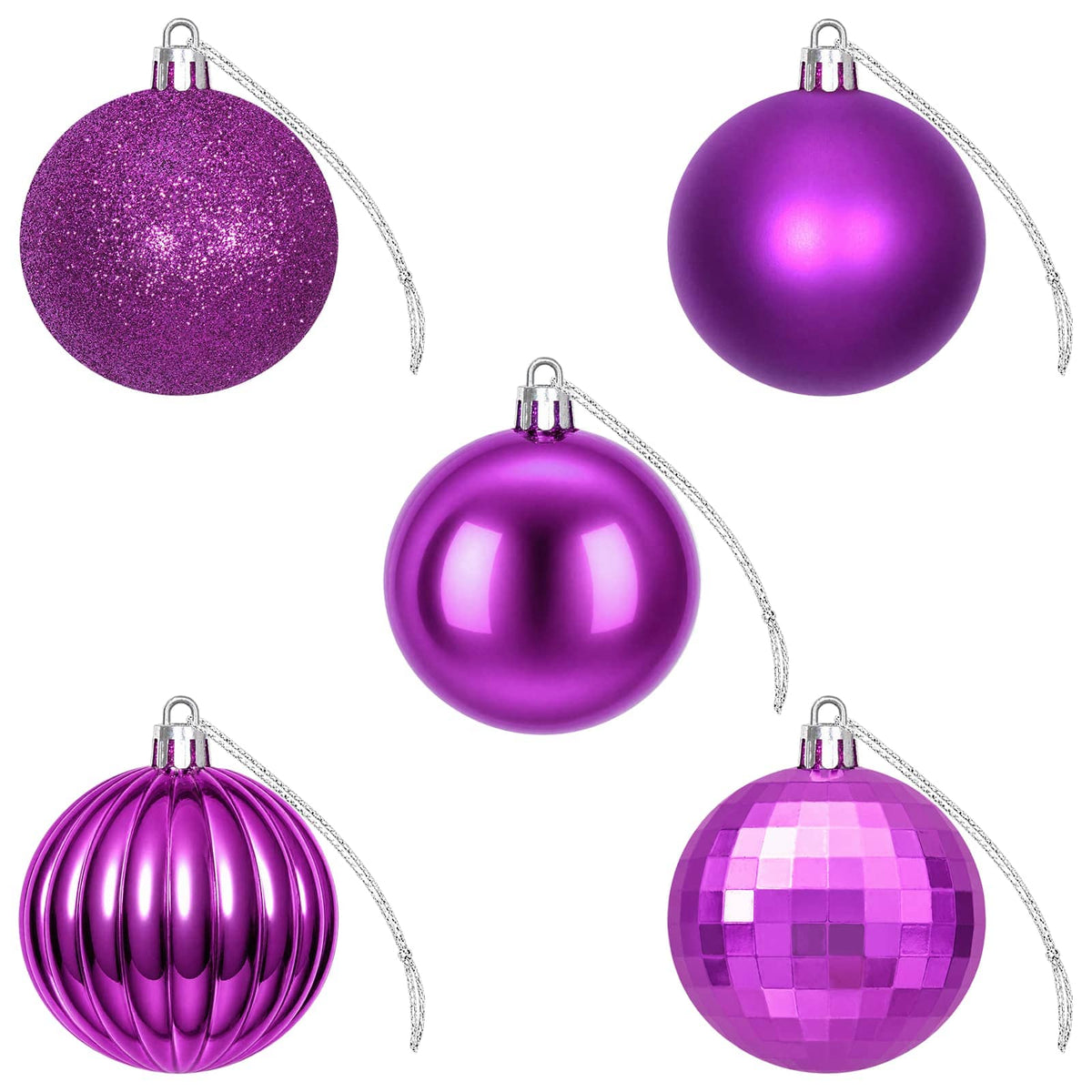 Christmas Ball Set 75 pcs Lilac 6 cm Polystyrene
