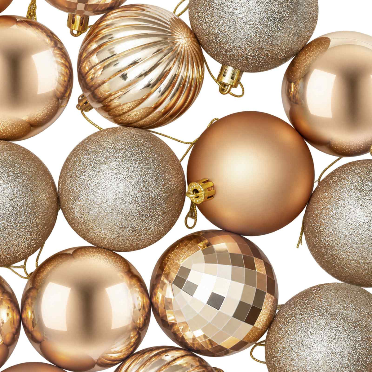 Christmas Ball Set 75 pcs Rose Gold 6 cm Polystyrene