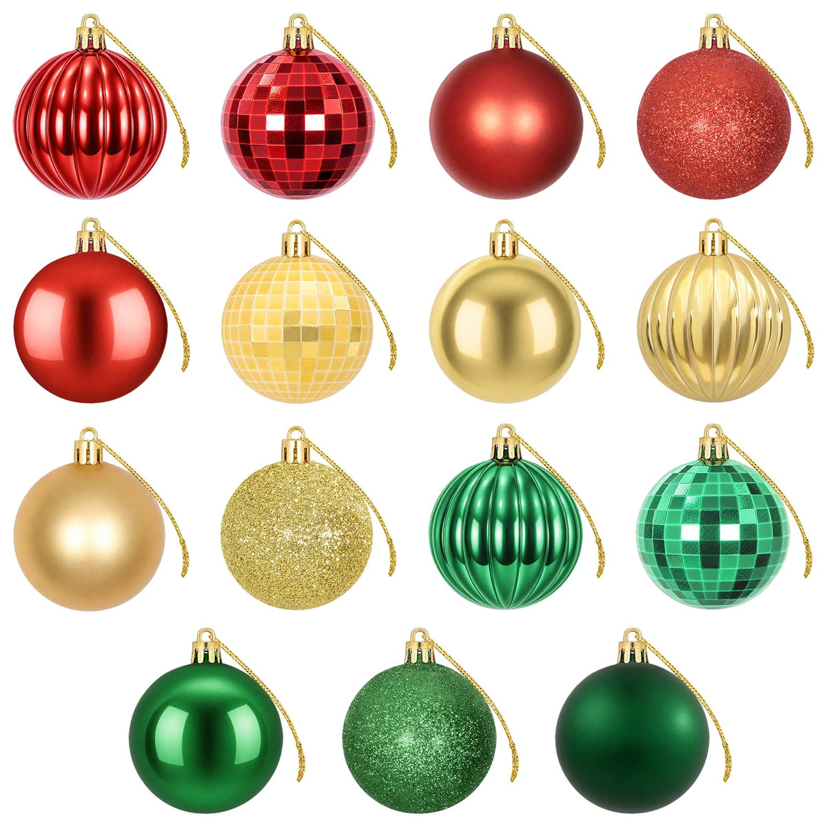 Christmas Ball Set 75 pcs Red, Gold and Green 6 cm Polystyrene