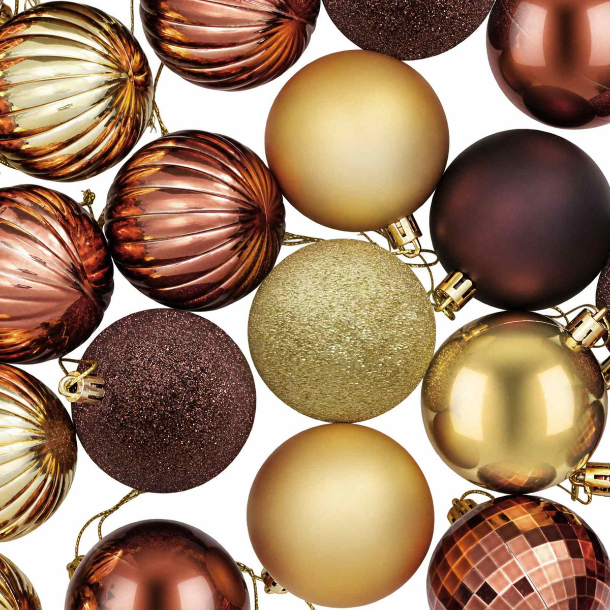 Christmas Ball Set 75 pcs Brown and Gold 6 cm Polystyrene