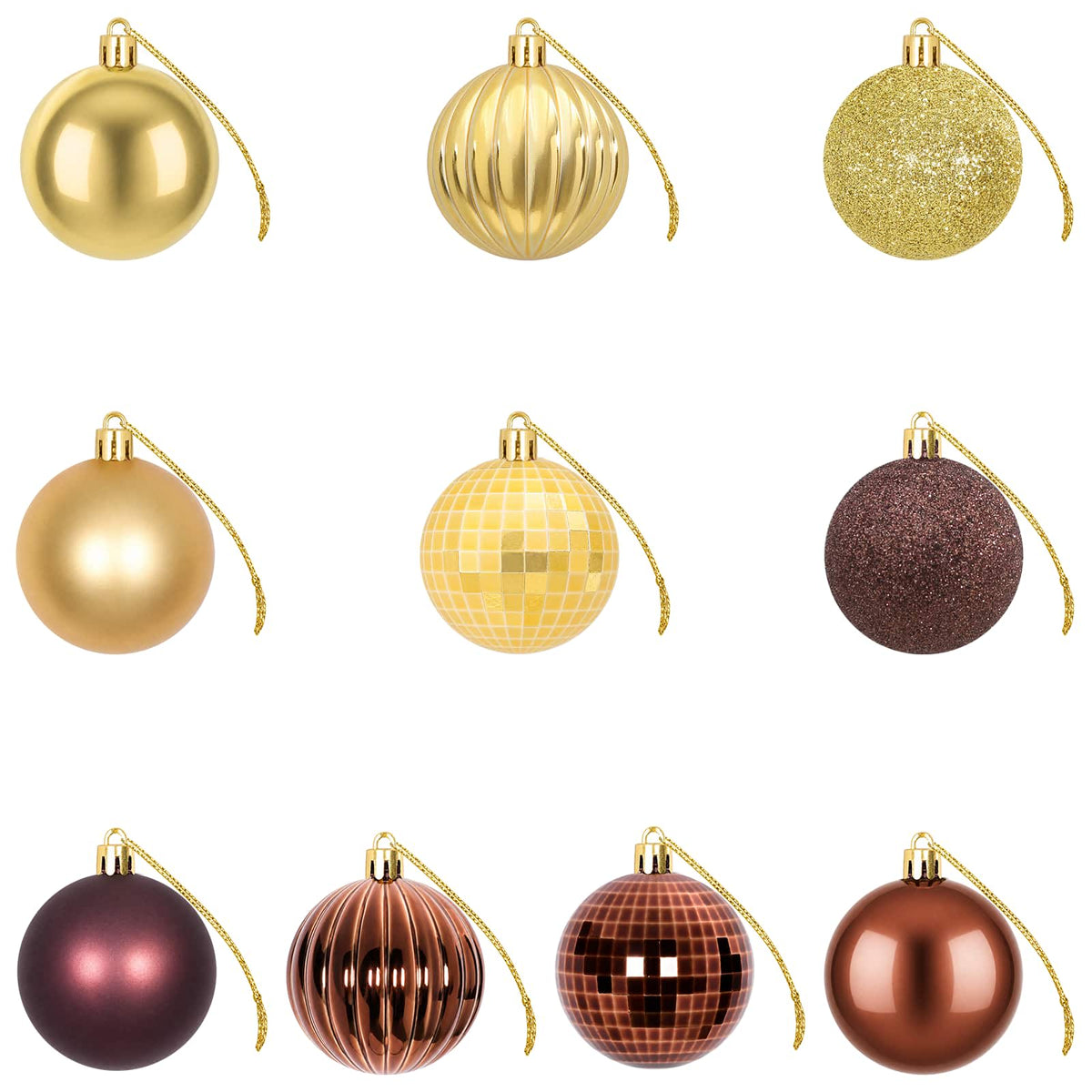 Christmas Ball Set 75 pcs Brown and Gold 6 cm Polystyrene