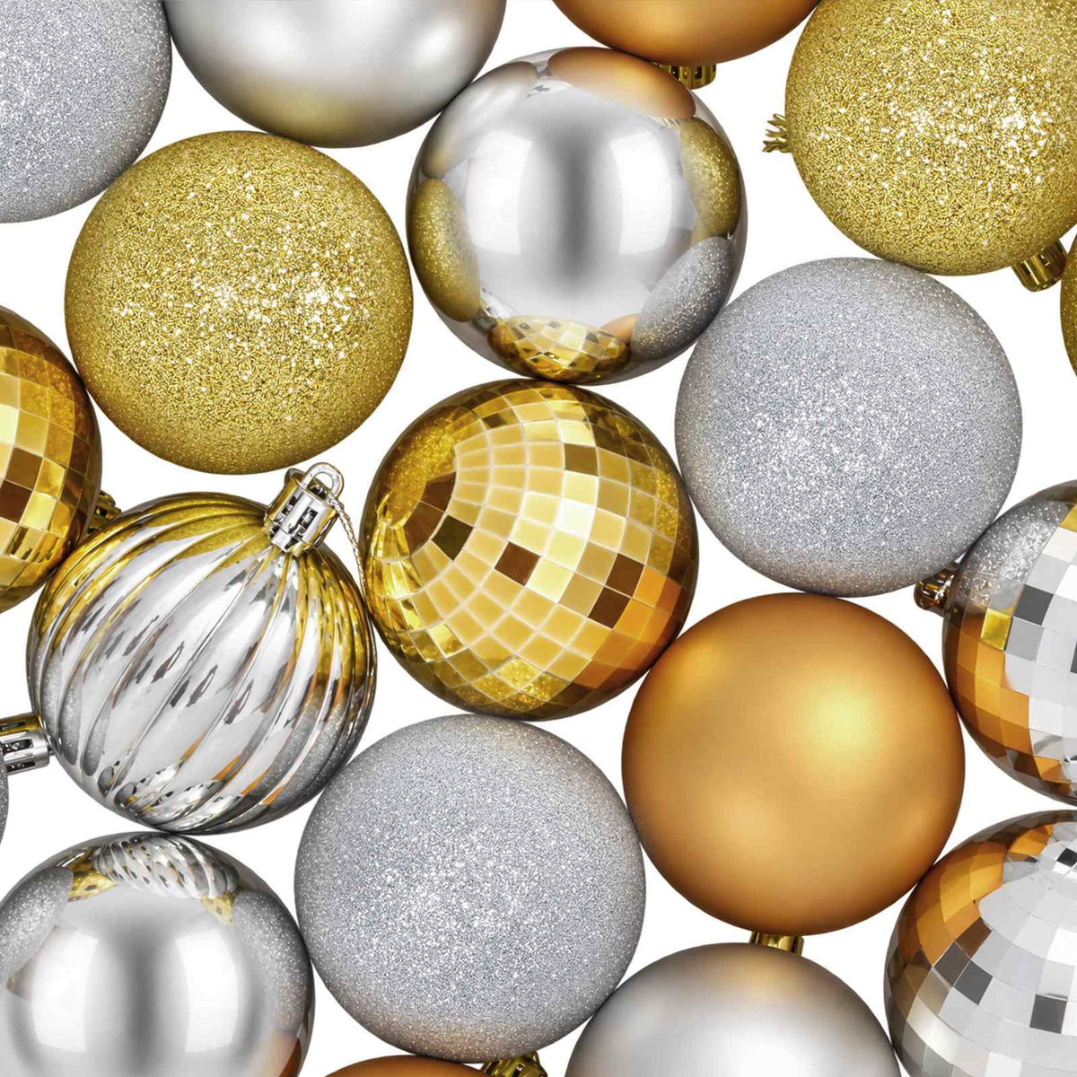 Christmas Ball Set 75 pcs Silver and Gold 6 cm Polystyrene