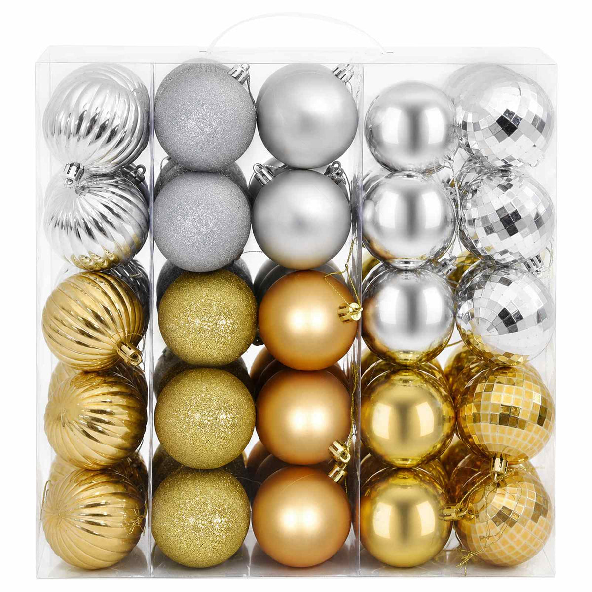 Christmas Ball Set 75 pcs Silver and Gold 6 cm Polystyrene