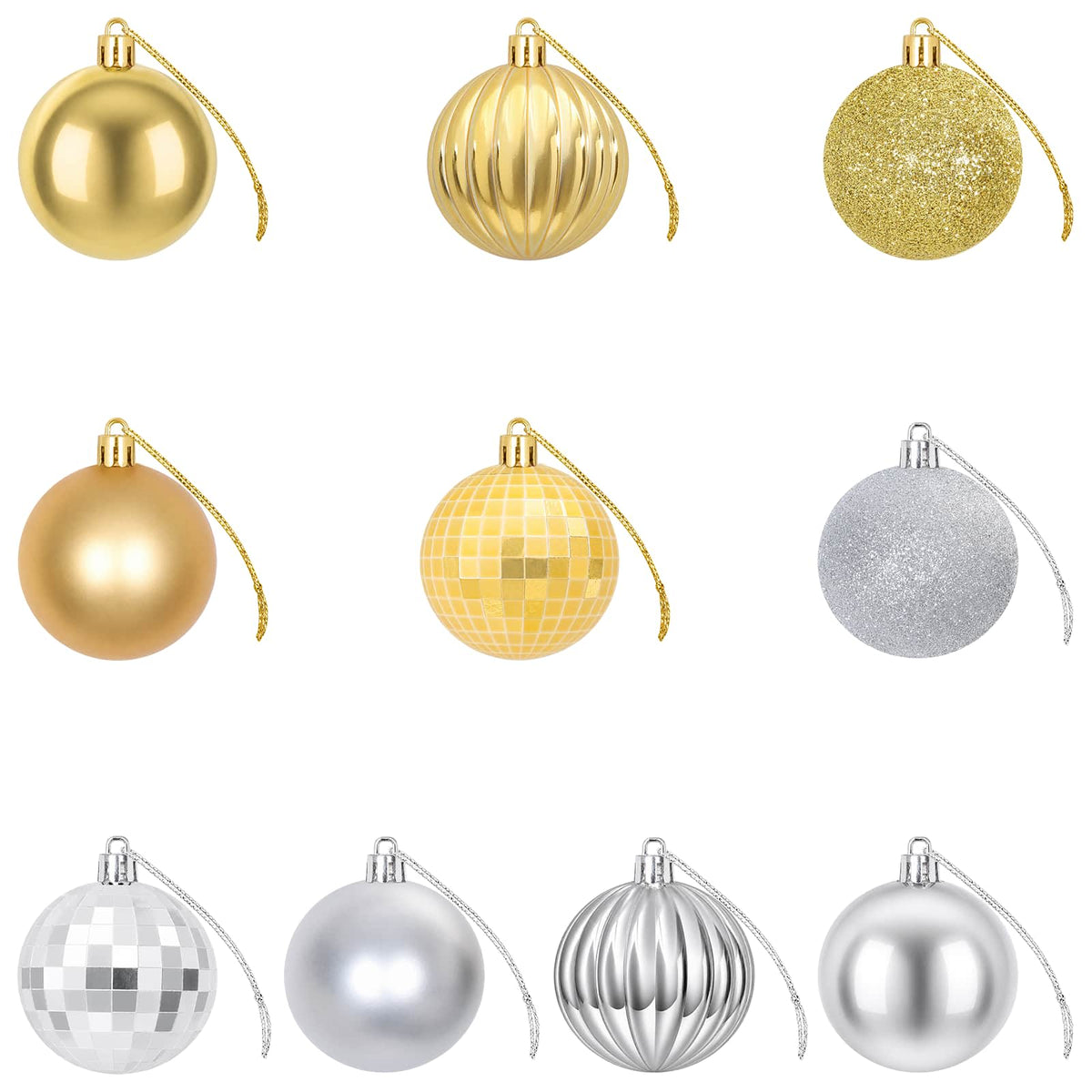 Christmas Ball Set 75 pcs Silver and Gold 6 cm Polystyrene