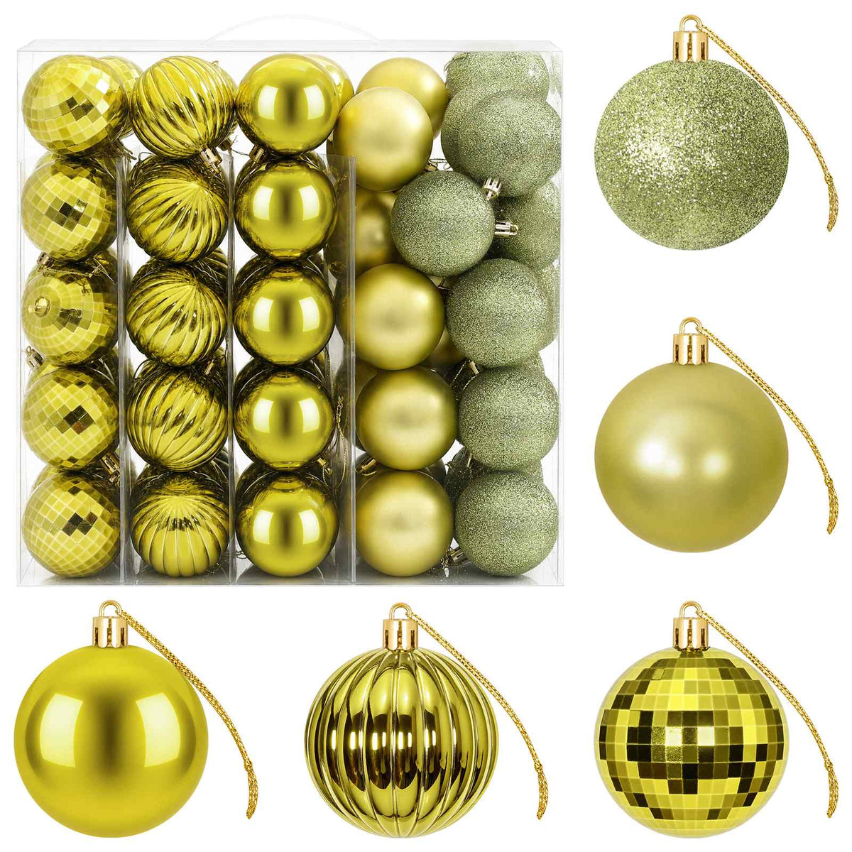 Christmas Ball Set 75 pcs Light Green 6 cm Polystyrene