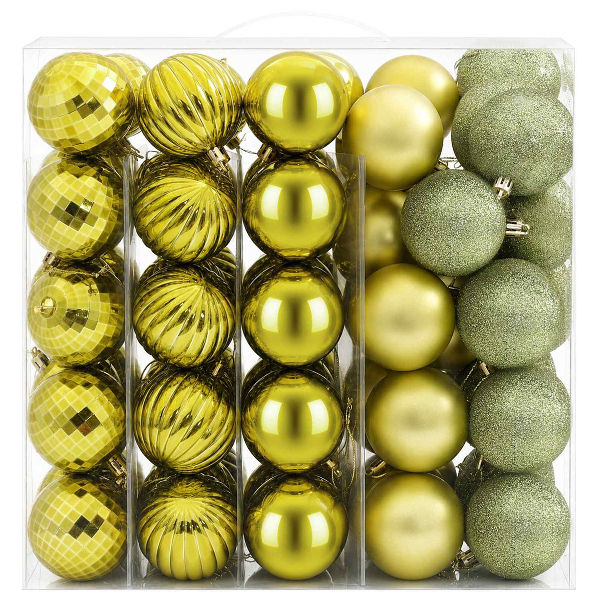 Christmas Ball Set 75 pcs Light Green 6 cm Polystyrene