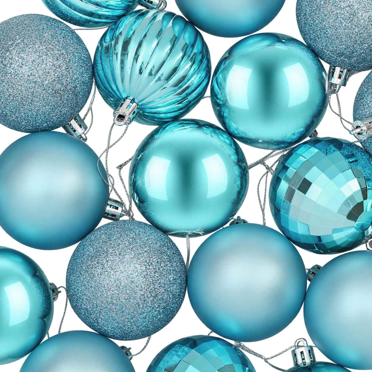 Christmas Ball Set 75 pcs Turquoise 6 cm Polystyrene