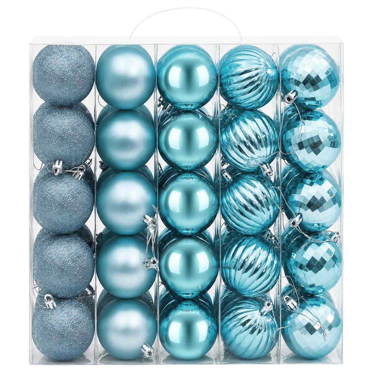 Christmas Ball Set 75 pcs Turquoise 6 cm Polystyrene