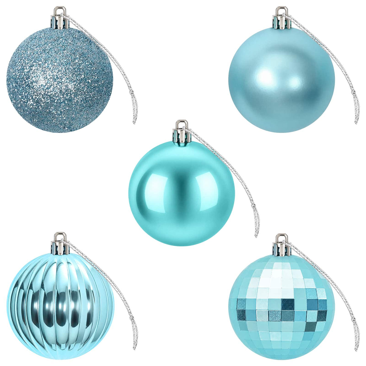 Christmas Ball Set 75 pcs Turquoise 6 cm Polystyrene