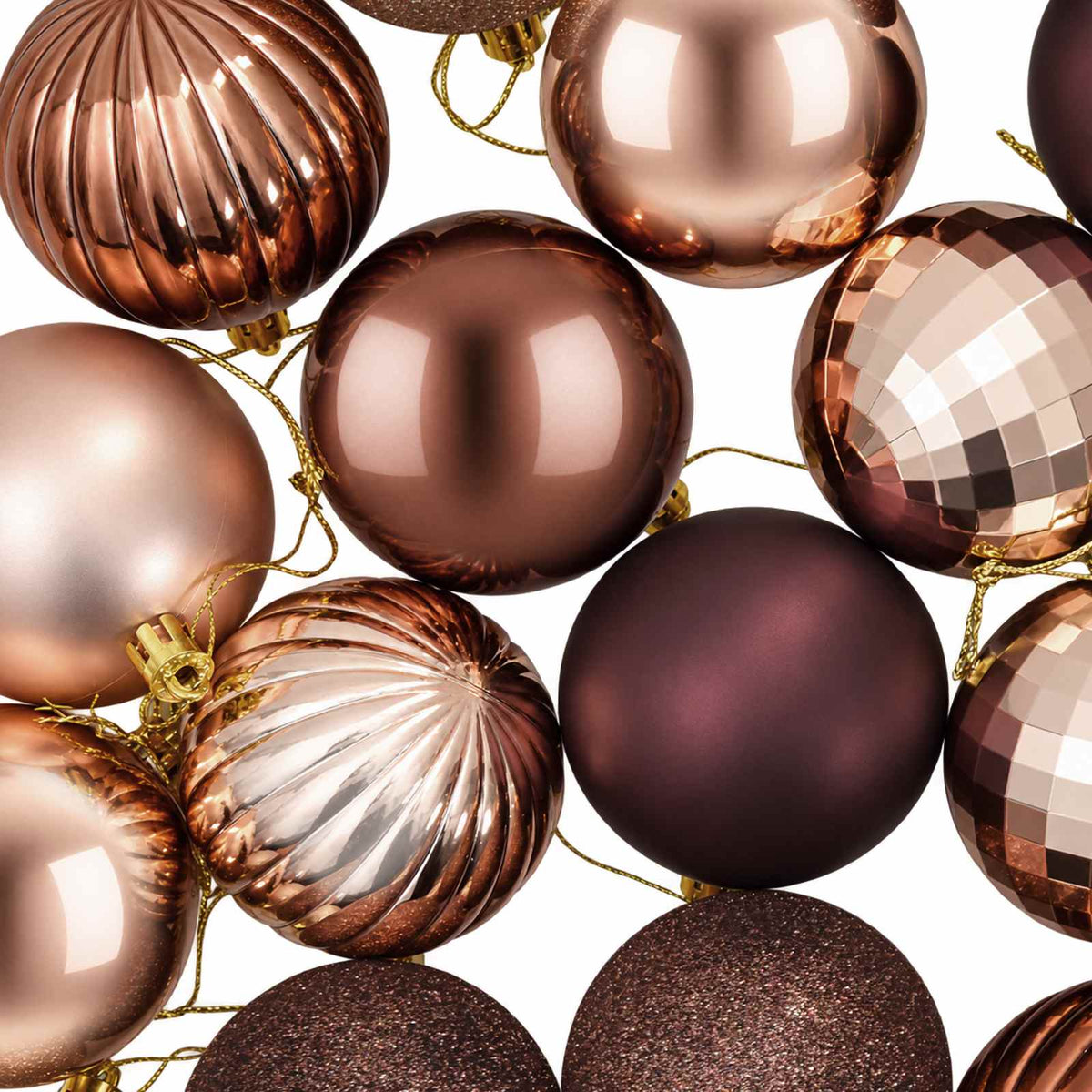 Christmas Ball Set 75 pcs Champagne and Brown 6 cm Polystyrene
