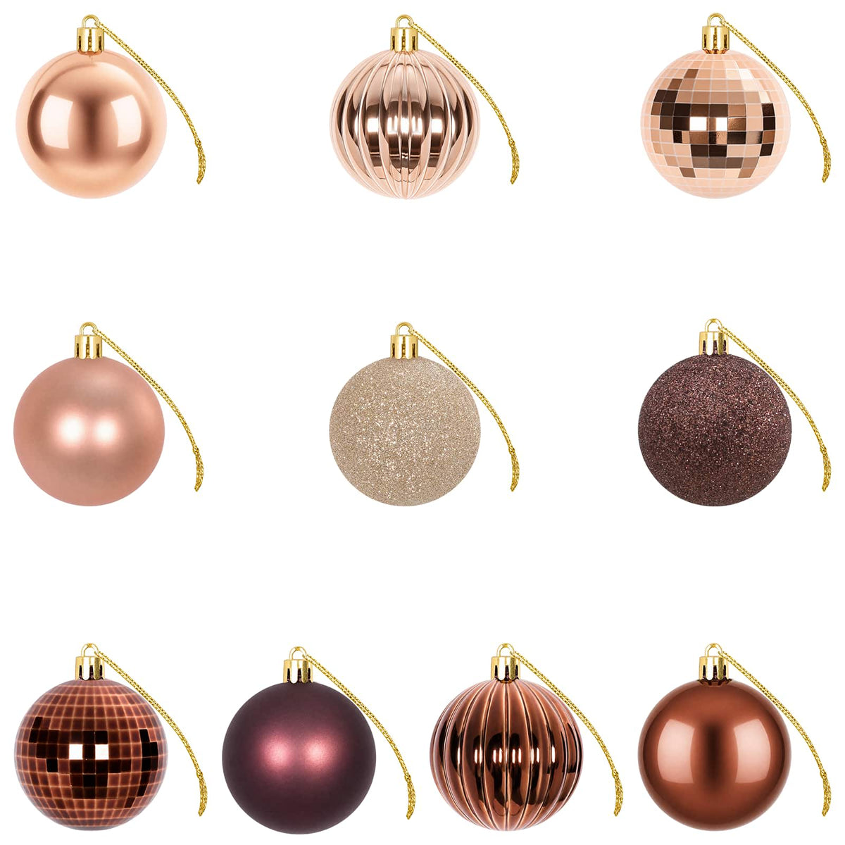 Christmas Ball Set 75 pcs Champagne and Brown 6 cm Polystyrene
