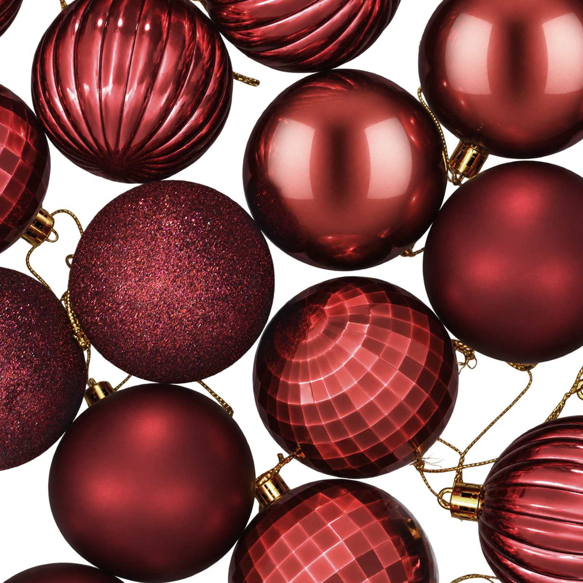 Christmas Ball Set 75 pcs Wine Red 6 cm Polystyrene