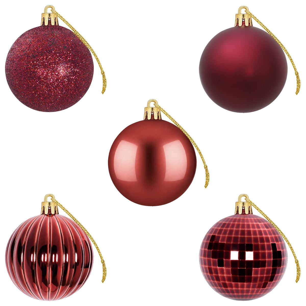Christmas Ball Set 75 pcs Wine Red 6 cm Polystyrene