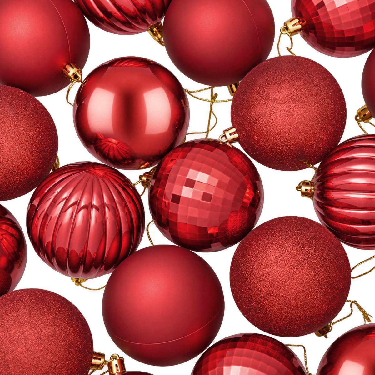 Christmas Ball Set 50 pcs Red 8 cm Polystyrene