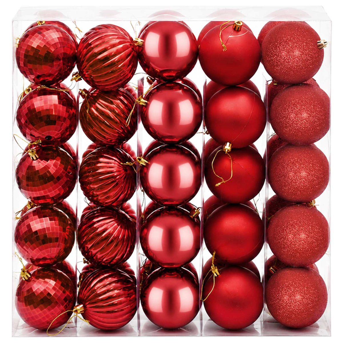 Christmas Ball Set 50 pcs Red 8 cm Polystyrene