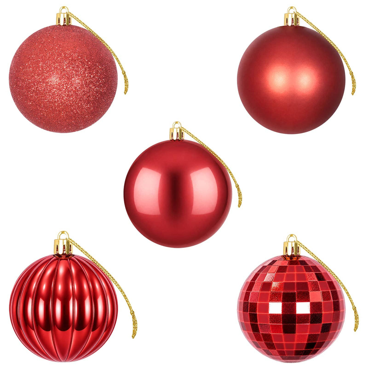 Christmas Ball Set 50 pcs Red 8 cm Polystyrene