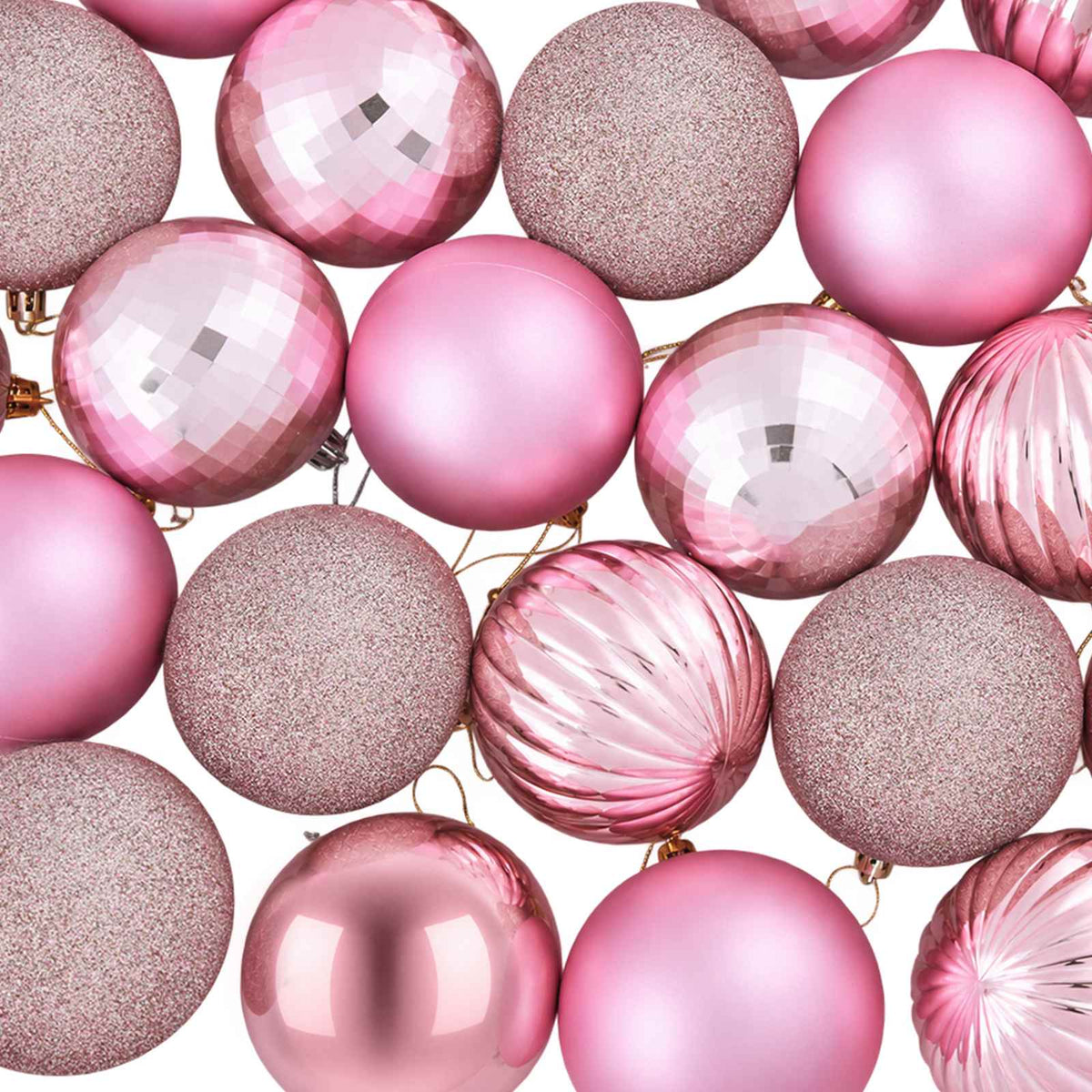 Christmas Ball Set 50 pcs Pink 8 cm Polystyrene