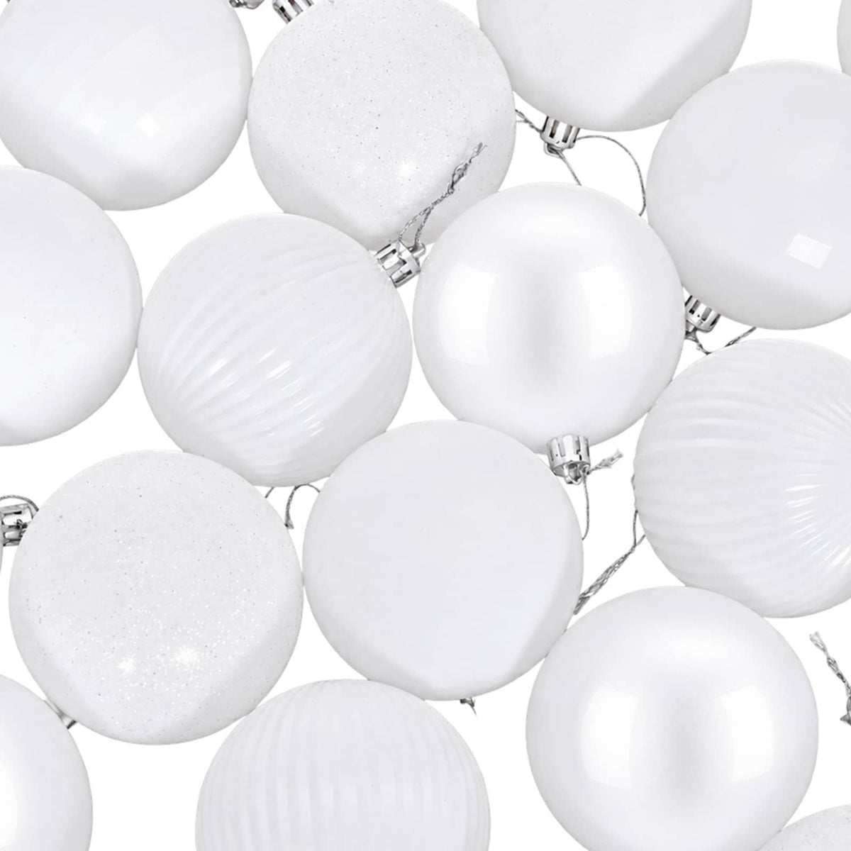 Christmas Ball Set 50 pcs White 8 cm Polystyrene